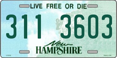 NH license plate 3113603