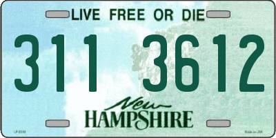 NH license plate 3113612