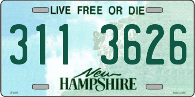 NH license plate 3113626