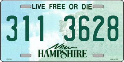 NH license plate 3113628