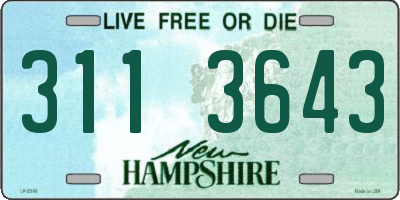 NH license plate 3113643