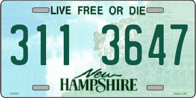 NH license plate 3113647