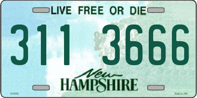 NH license plate 3113666