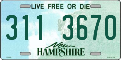 NH license plate 3113670