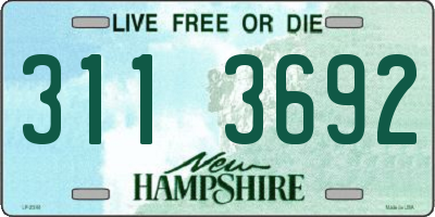 NH license plate 3113692