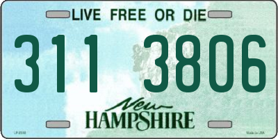 NH license plate 3113806