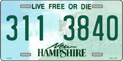 NH license plate 3113840