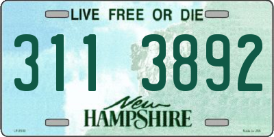 NH license plate 3113892