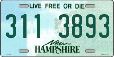 NH license plate 3113893