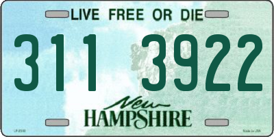 NH license plate 3113922