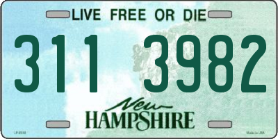 NH license plate 3113982