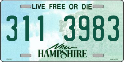 NH license plate 3113983