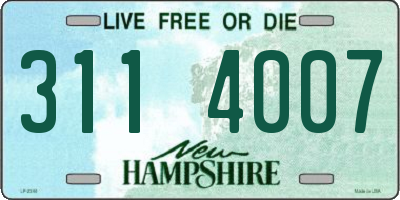NH license plate 3114007