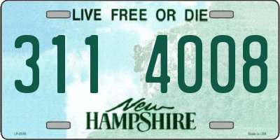 NH license plate 3114008