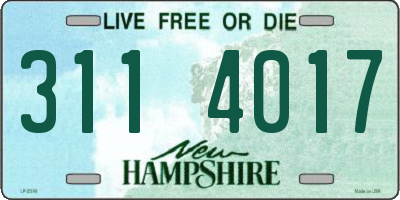 NH license plate 3114017
