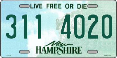 NH license plate 3114020
