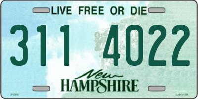 NH license plate 3114022