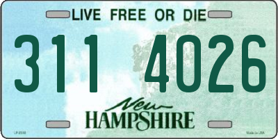 NH license plate 3114026
