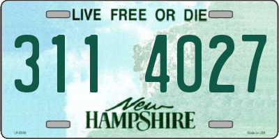 NH license plate 3114027