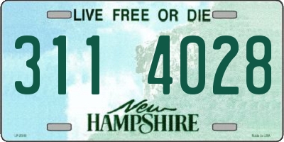 NH license plate 3114028