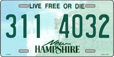 NH license plate 3114032