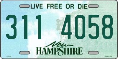 NH license plate 3114058