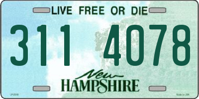 NH license plate 3114078