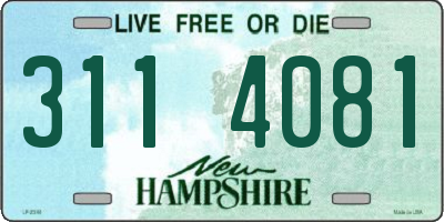 NH license plate 3114081