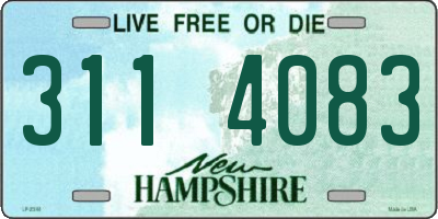 NH license plate 3114083