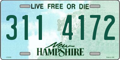 NH license plate 3114172