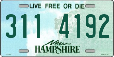NH license plate 3114192