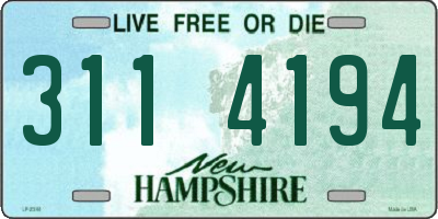 NH license plate 3114194