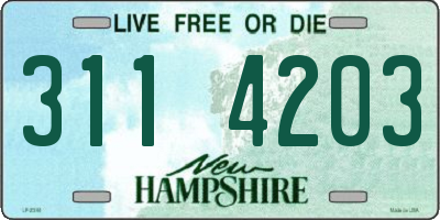 NH license plate 3114203