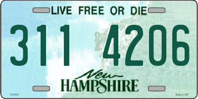 NH license plate 3114206