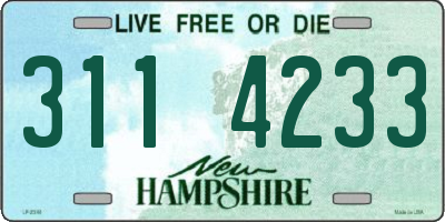 NH license plate 3114233