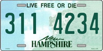 NH license plate 3114234