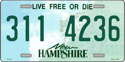 NH license plate 3114236