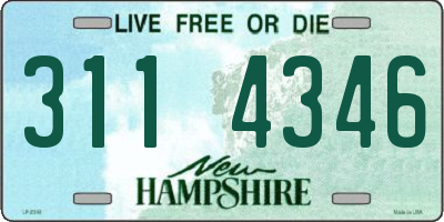 NH license plate 3114346