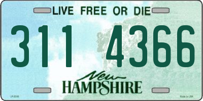 NH license plate 3114366