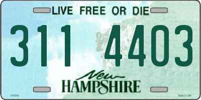 NH license plate 3114403