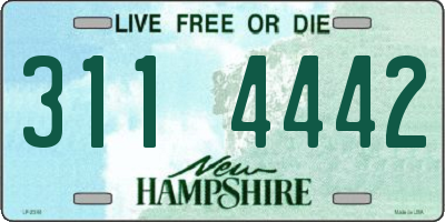 NH license plate 3114442