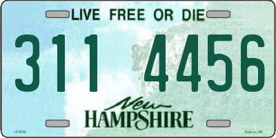 NH license plate 3114456