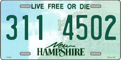 NH license plate 3114502