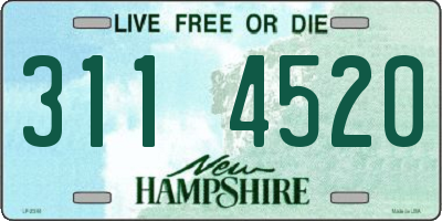 NH license plate 3114520