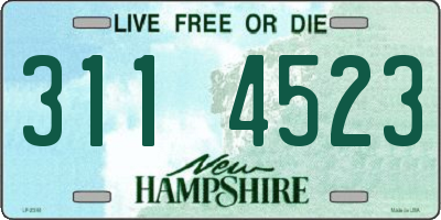 NH license plate 3114523