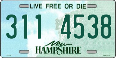 NH license plate 3114538