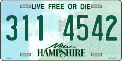 NH license plate 3114542