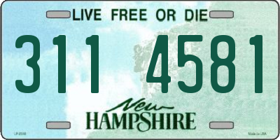 NH license plate 3114581