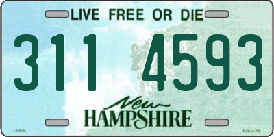 NH license plate 3114593