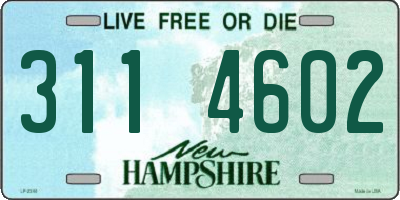 NH license plate 3114602